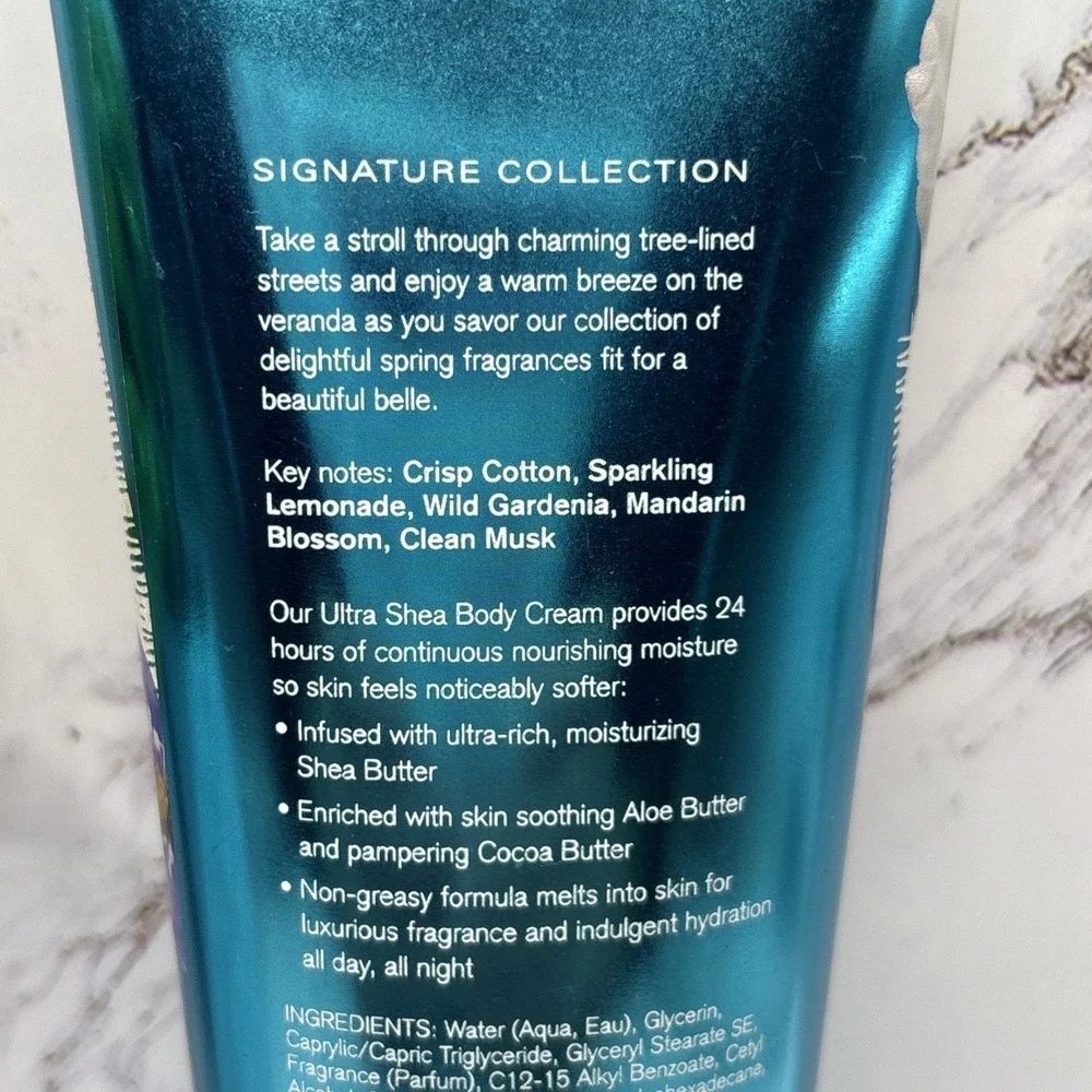 Bath & Body Works Sheer Cotton & Lemonade Ultra Shea Body‎ Cream 8 Oz Signature